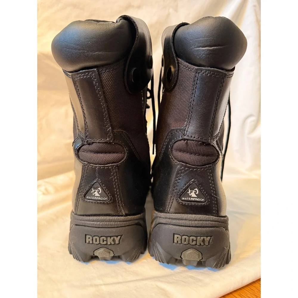 Rocky Alpha Force 8 Inch Waterproof Side Zip Duty Boots Black FQ0002173 Mens 13M